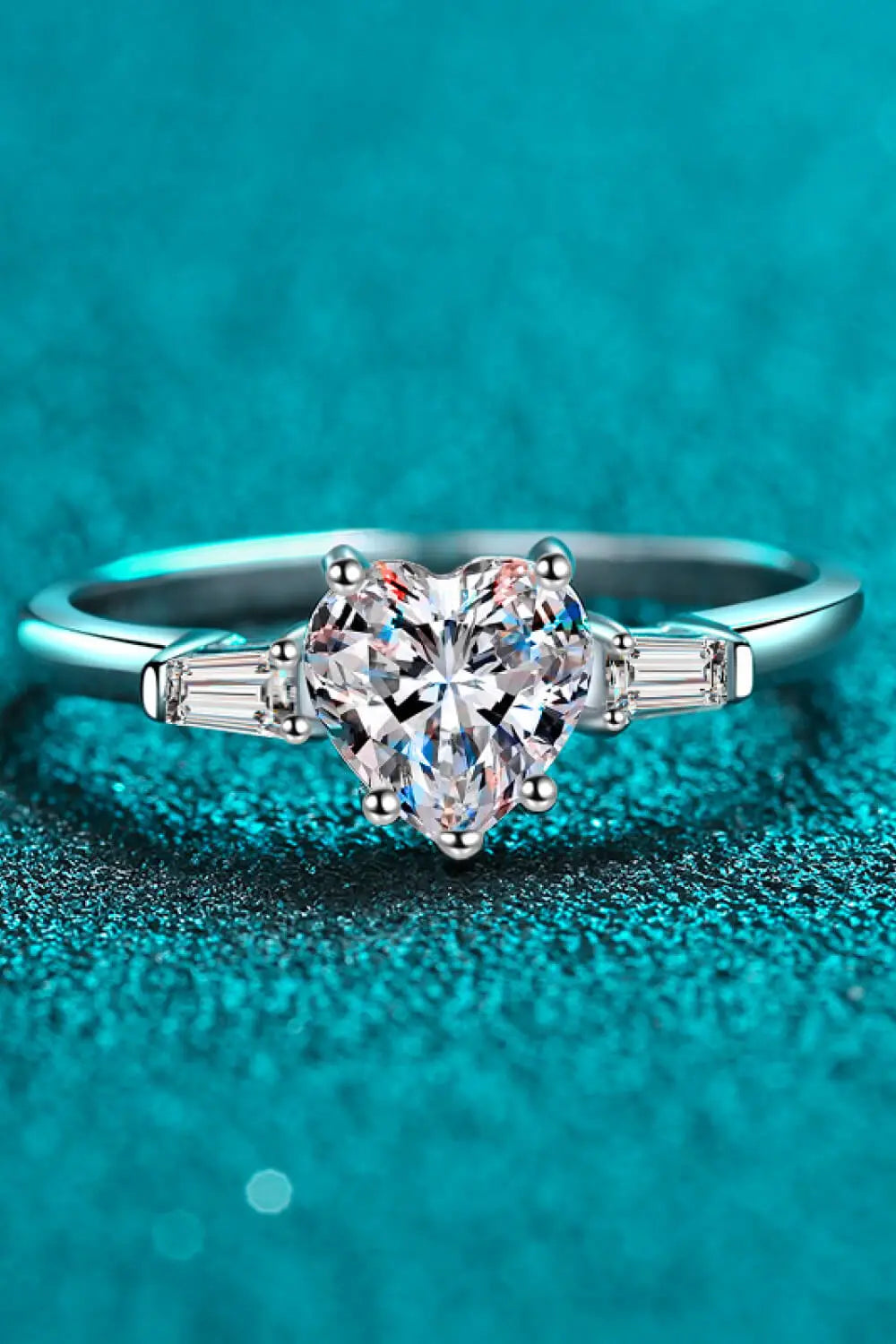 Lovcia 1.2 Carat Moissanite Heart Ring-Rings-Silver-5-Silver