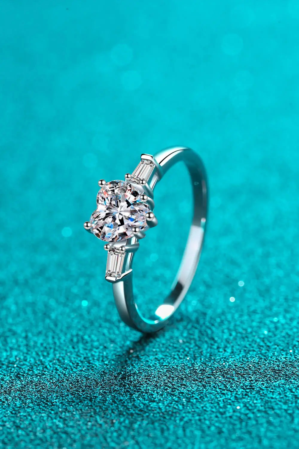 Lovcia 1.2 Carat Moissanite Heart Ring-Rings-Silver-5-Silver
