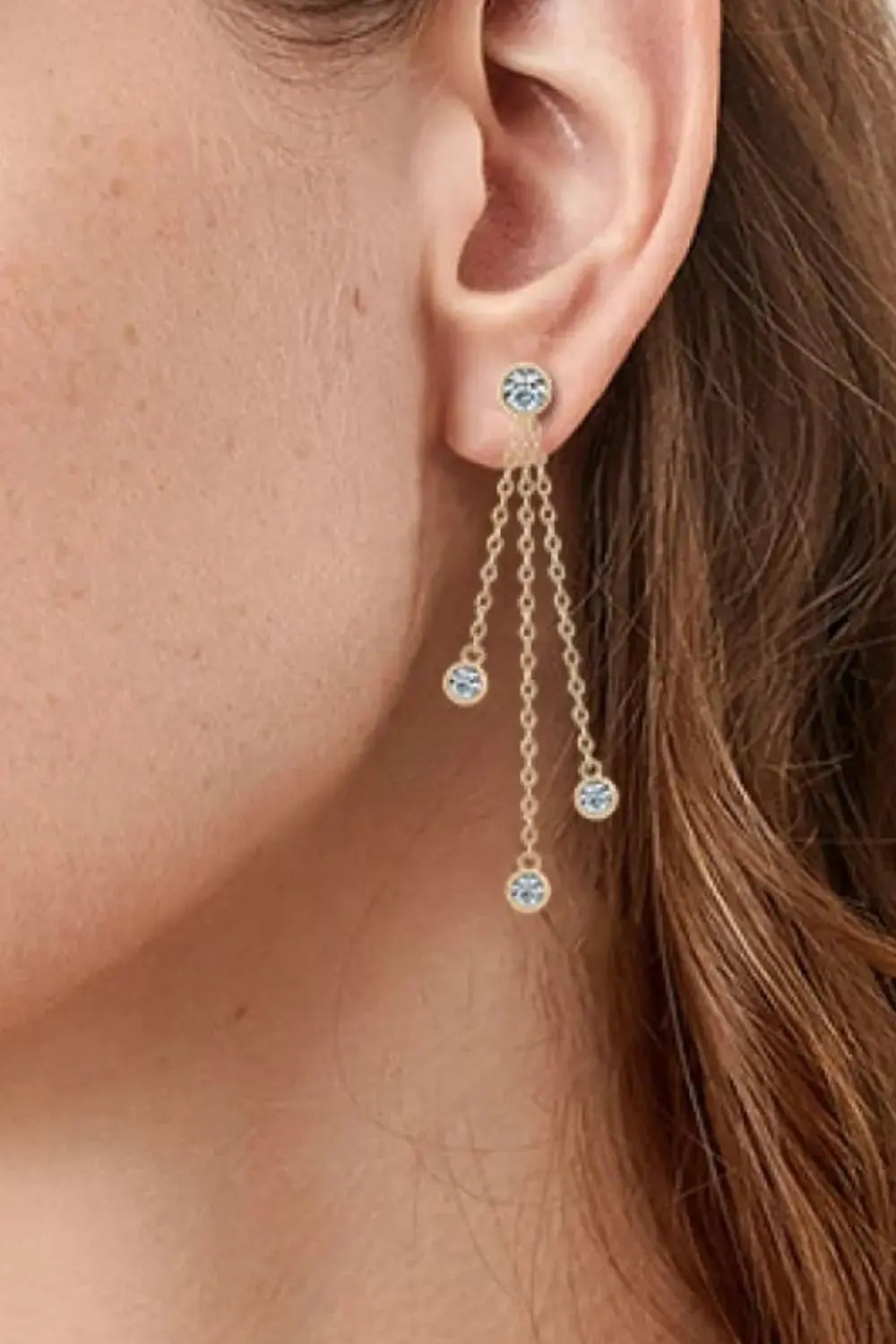 Lovcia 1.2 Carat Moissanite Layered Chain Earrings-Earrings-Gold-One Size-Gold