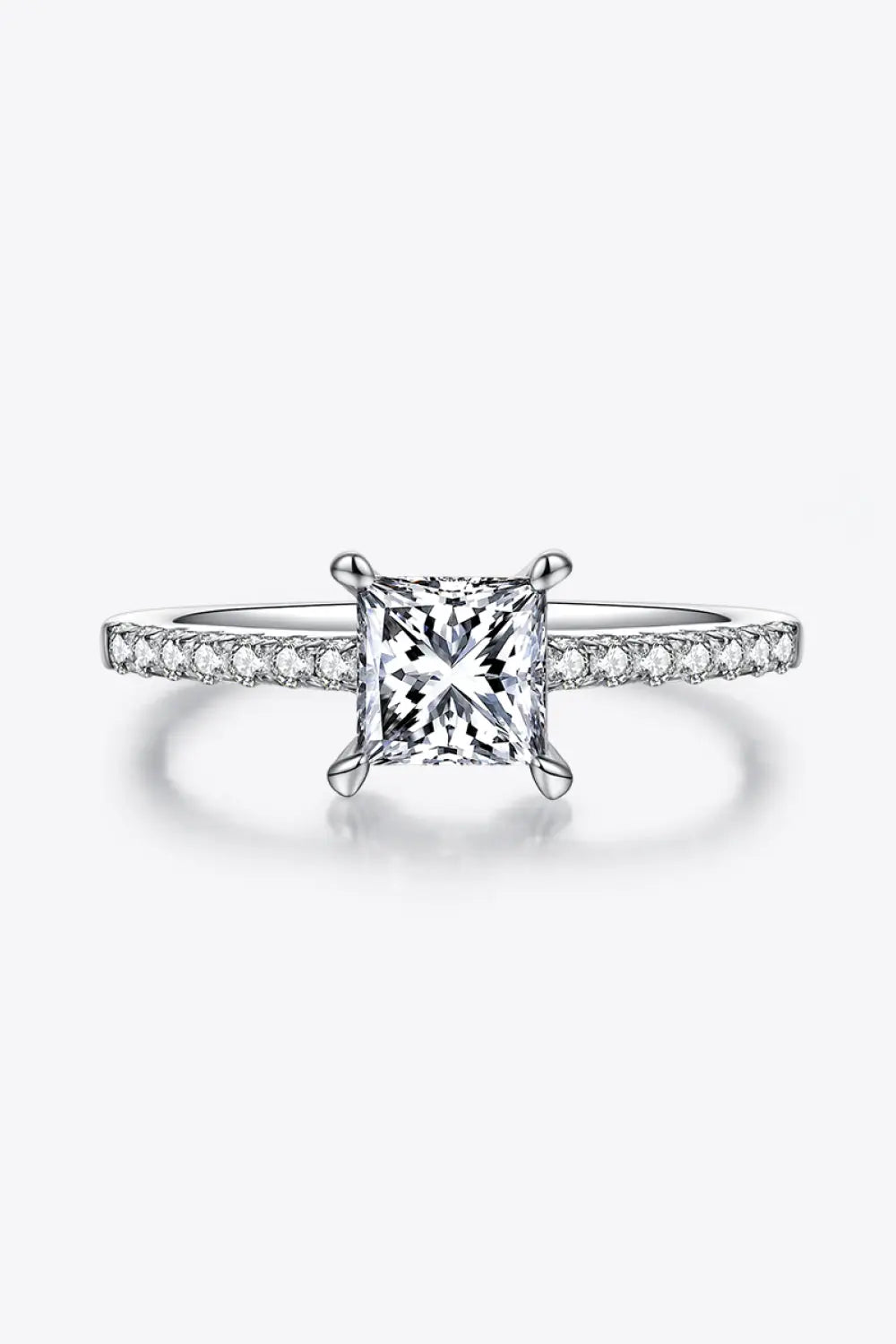 Lovcia 1.21 Carat Moissanite 925 Sterling Silver Side Stone Ring-Rings-Silver-4.5-Silver