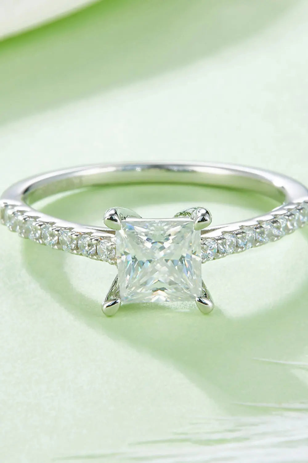 Lovcia 1.21 Carat Moissanite 925 Sterling Silver Side Stone Ring-Rings-Silver-4.5-Silver