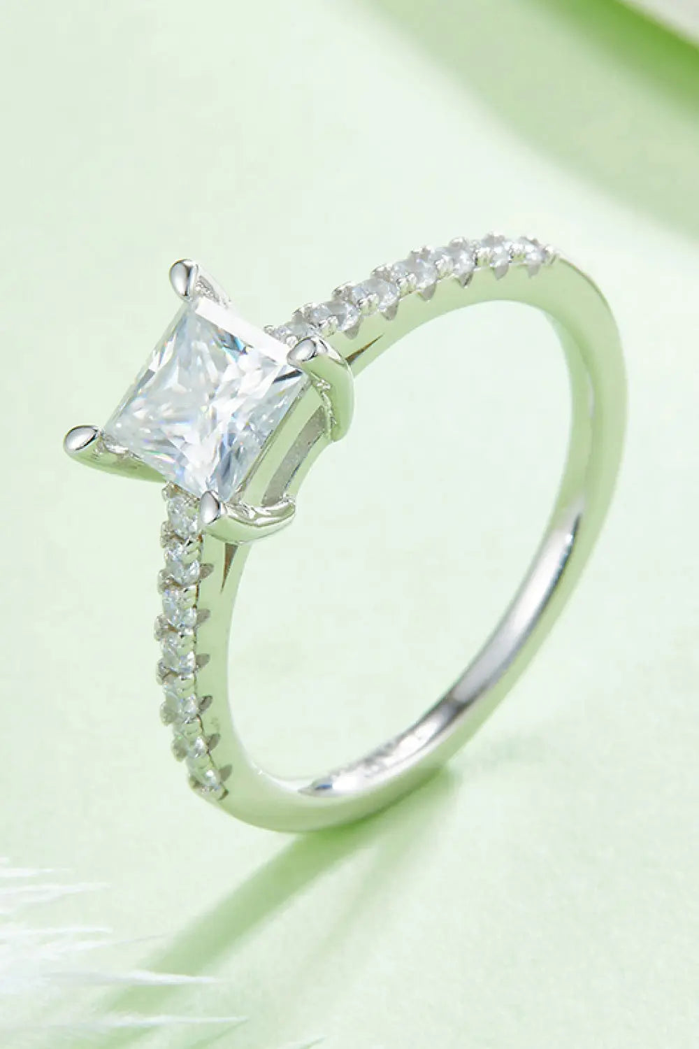 Lovcia 1.21 Carat Moissanite 925 Sterling Silver Side Stone Ring-Rings-Silver-4.5-Silver