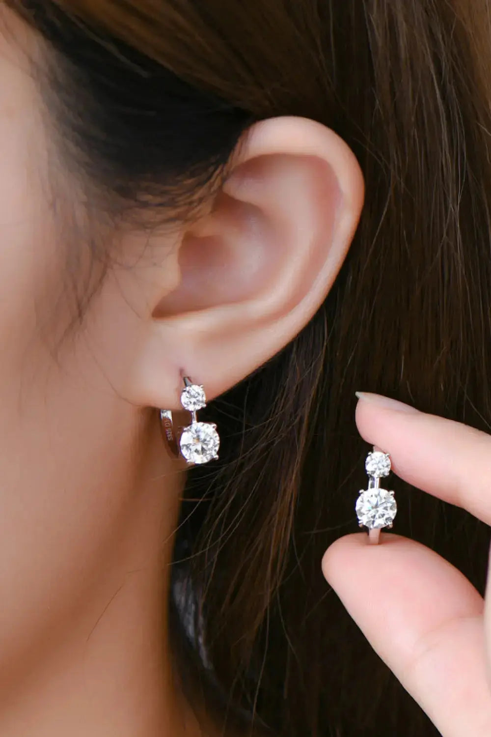 Lovcia 1.3 Carat Moissanite 925 Sterling Silver Earrings-Earrings-Rose Gold-One Size-Rose Gold