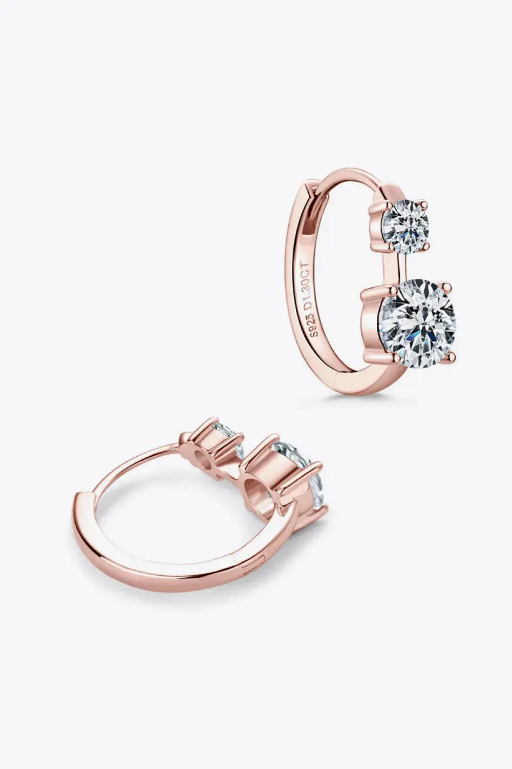 Lovcia 1.3 Carat Moissanite 925 Sterling Silver Earrings-Earrings-Rose Gold-One Size-Rose Gold