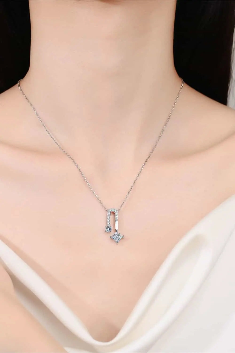 Lovcia 1.3 Carat Moissanite 925 Sterling Silver Necklace-Necklaces-Silver-One Size-Silver
