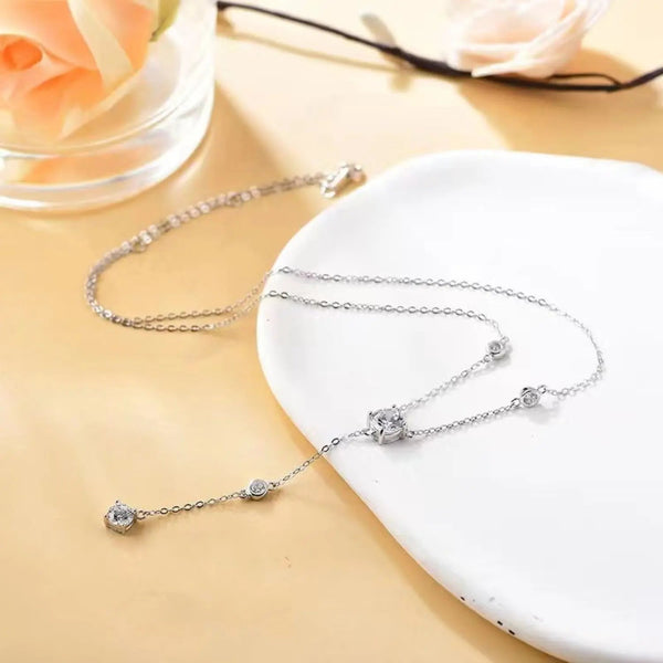 Lovcia 1.5 Carat Moissanite 925 Sterling Silver Necklace-Necklaces-Silver-One Size-Silver