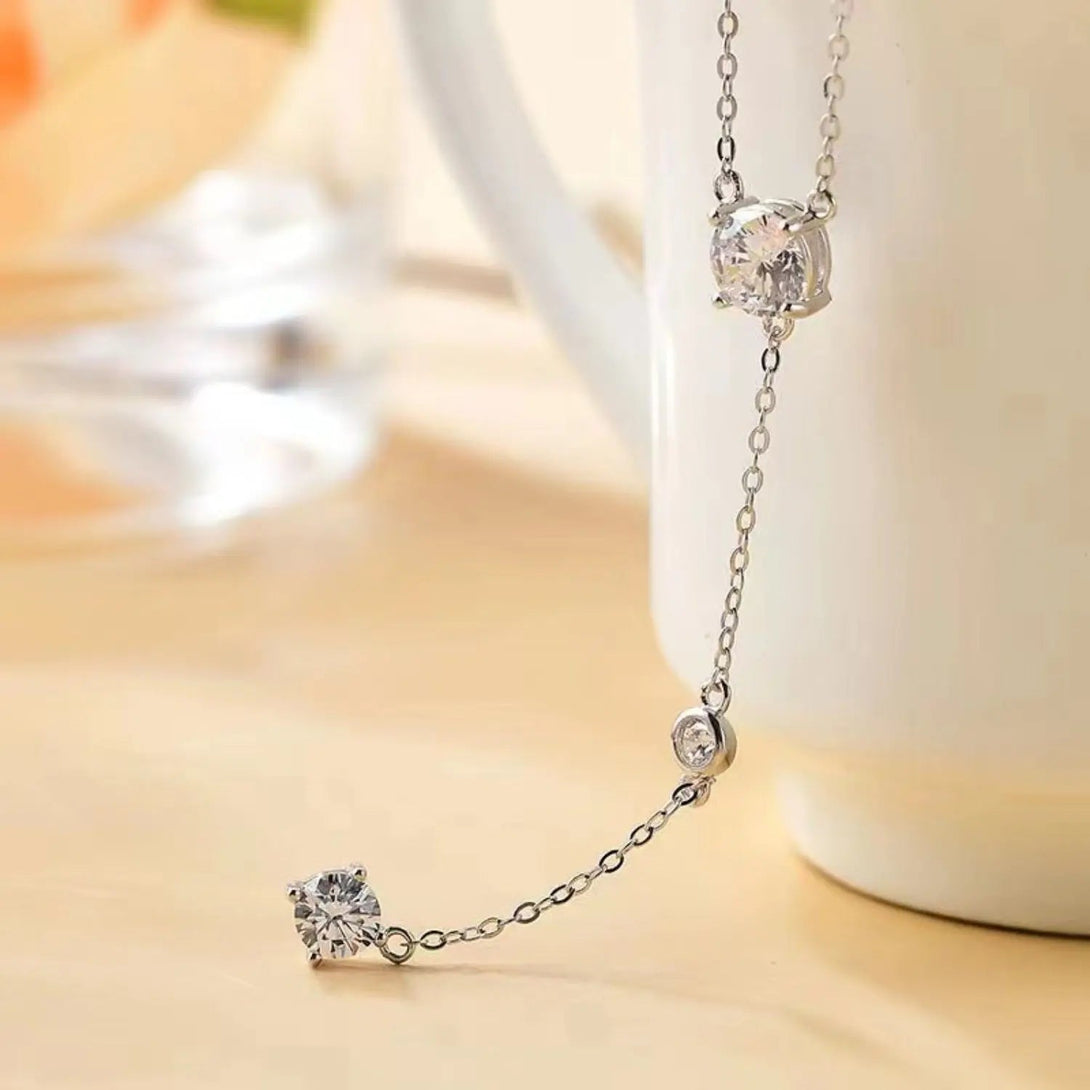 Lovcia 1.5 Carat Moissanite 925 Sterling Silver Necklace-Necklaces-Silver-One Size-Silver