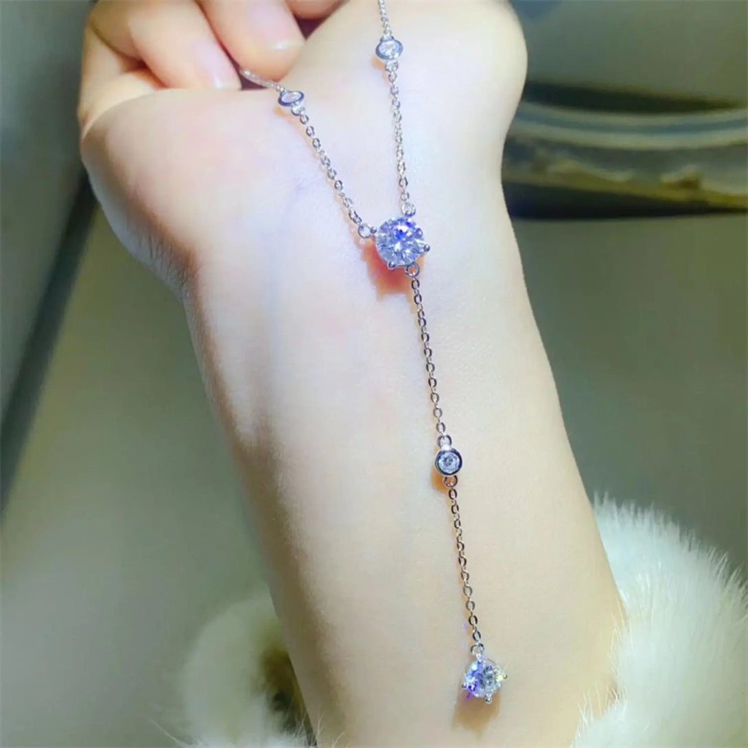 Lovcia 1.5 Carat Moissanite 925 Sterling Silver Necklace-Necklaces-Silver-One Size-Silver