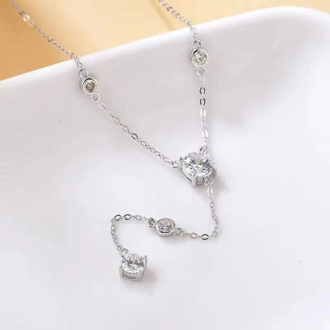 Lovcia 1.5 Carat Moissanite 925 Sterling Silver Necklace-Necklaces-Silver-One Size-Silver