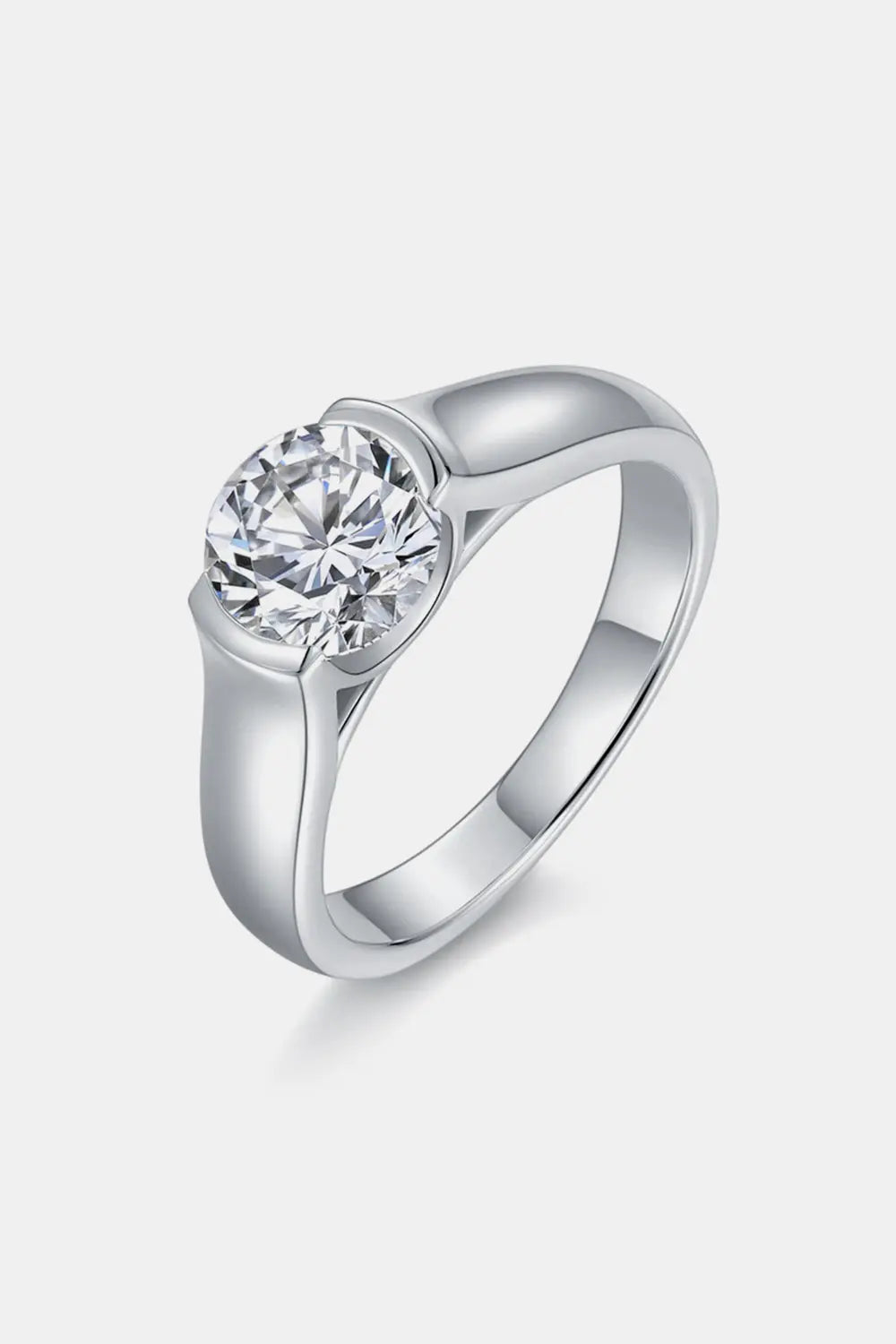 Lovcia 1.5 Carat Moissanite 925 Sterling Silver Ring-Rings-Silver-5-Silver