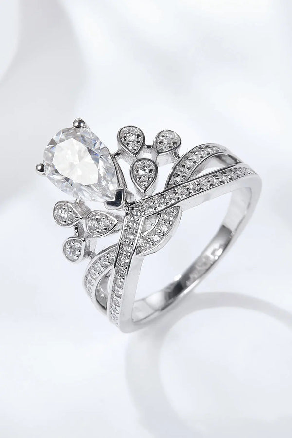 Lovcia 1.5 Carat Moissanite Crown-Shaped Ring-Rings-Silver-6-Silver