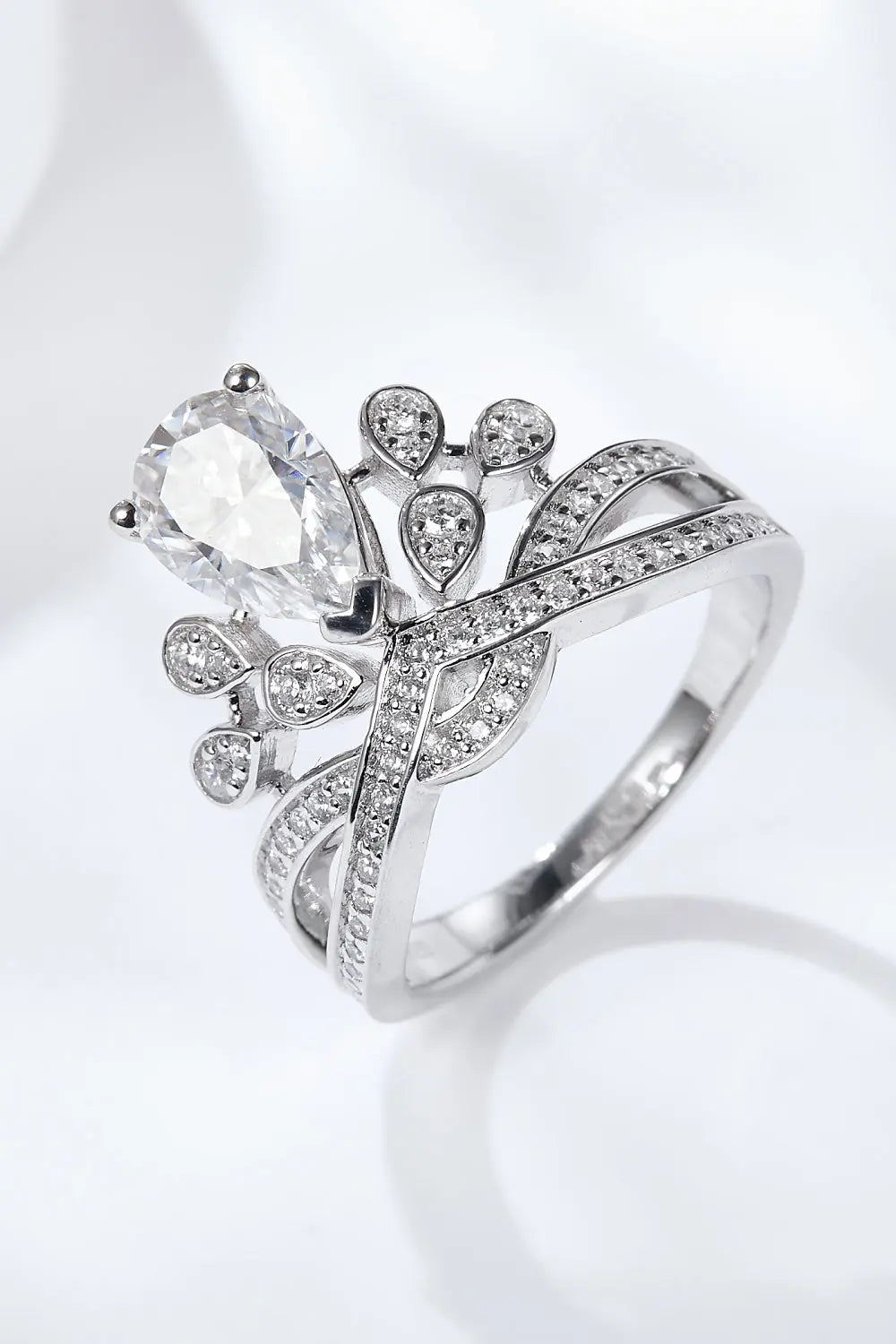 Lovcia 1.5 Carat Moissanite Crown-Shaped Ring-Rings-Silver-6-Silver