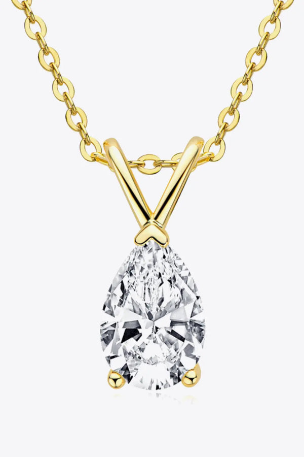 Lovcia 1.5 Carat Moissanite Pendant 925 Sterling Silver Necklace-Necklaces-Gold-One Size-Gold