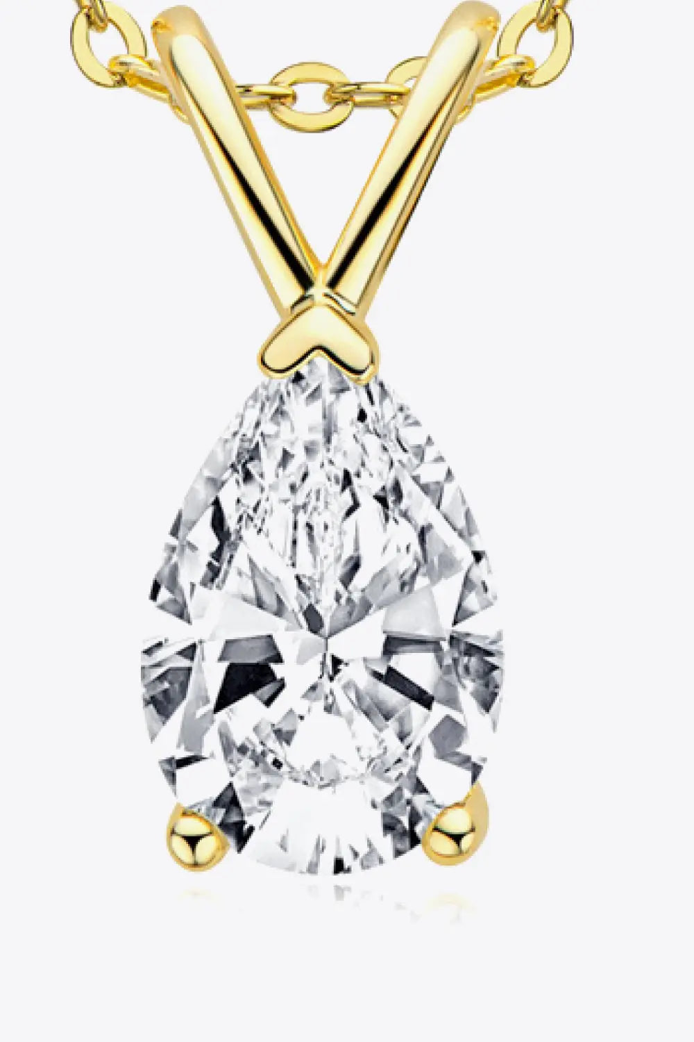 Lovcia 1.5 Carat Moissanite Pendant 925 Sterling Silver Necklace-Necklaces-Gold-One Size-Gold