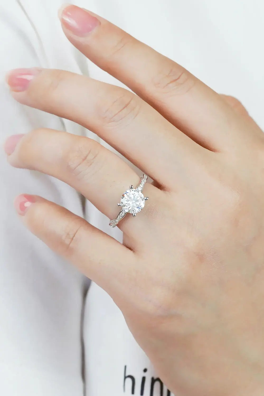 Lovcia 1.5 Carat Moissanite Side Stone Ring-Rings-Silver-5-Silver