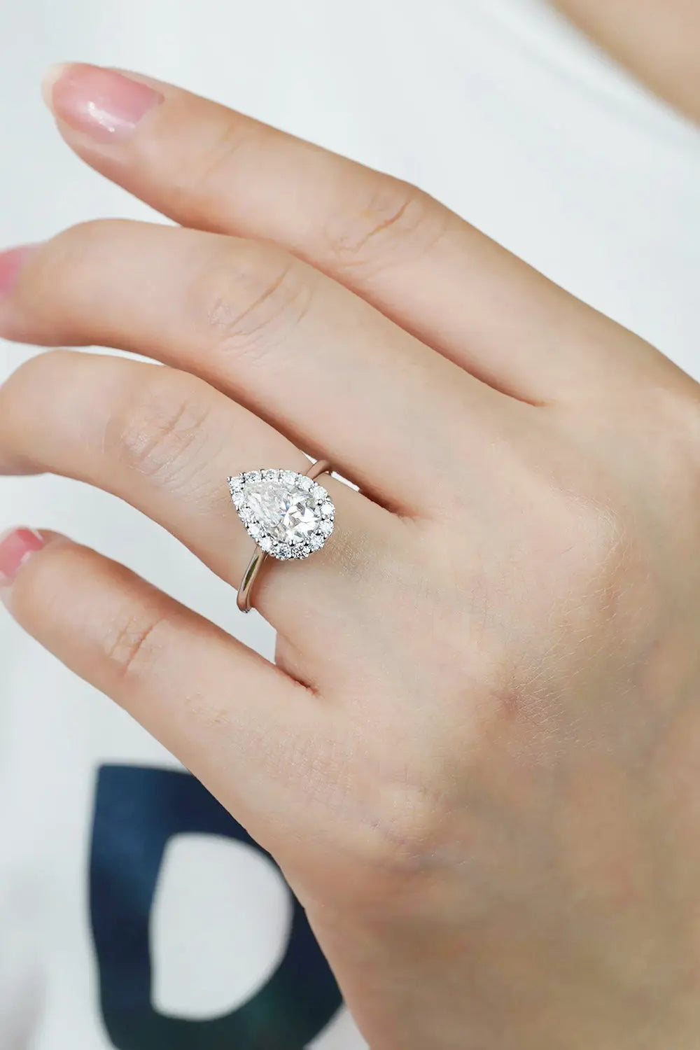 Lovcia 1.5 Carat Moissanite Teardrop Ring-Rings-Silver-5-Silver
