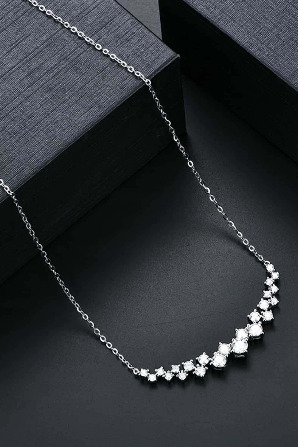Lovcia 1.64 Carat Moissanite 925 Sterling Silver Necklace-Necklaces-Silver-One Size-Silver