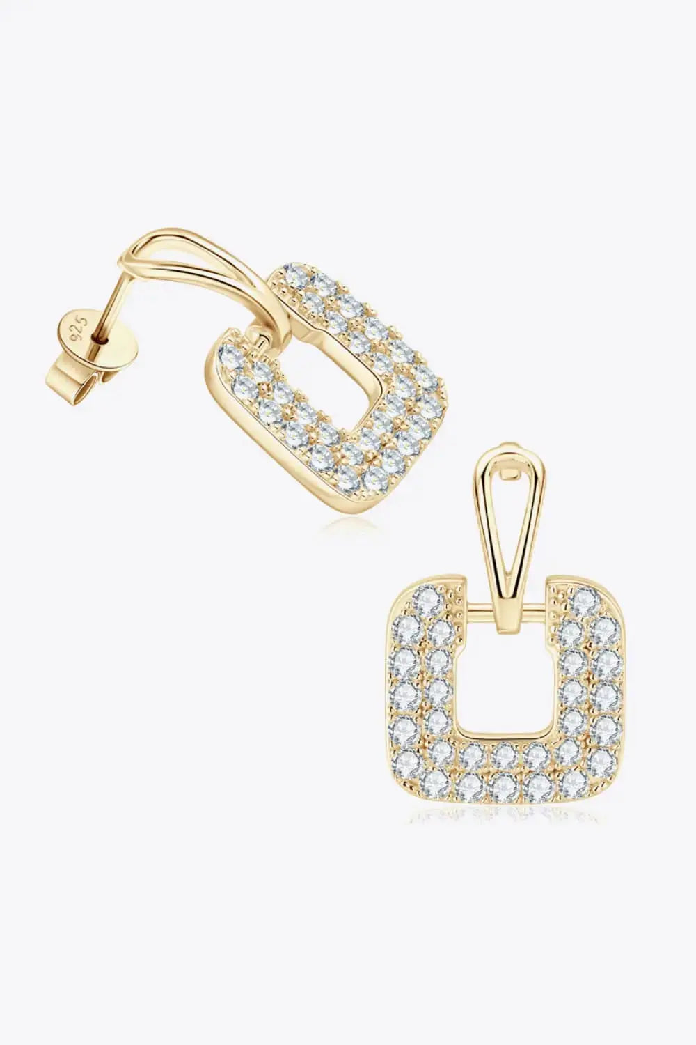 Lovcia 1.68 Carat Moissanite 925 Sterling Silver Drop Earrings-Earrings-Gold-One Size-Gold