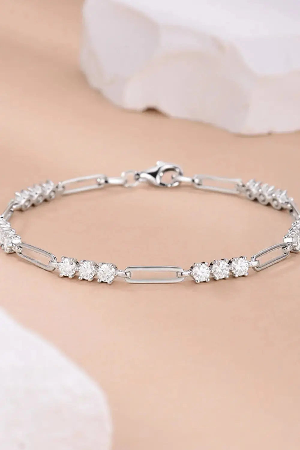 Lovcia 1.8 Carat Moissanite 925 Sterling Silver Bracelet-Bracelets-Silver-One Size-Silver