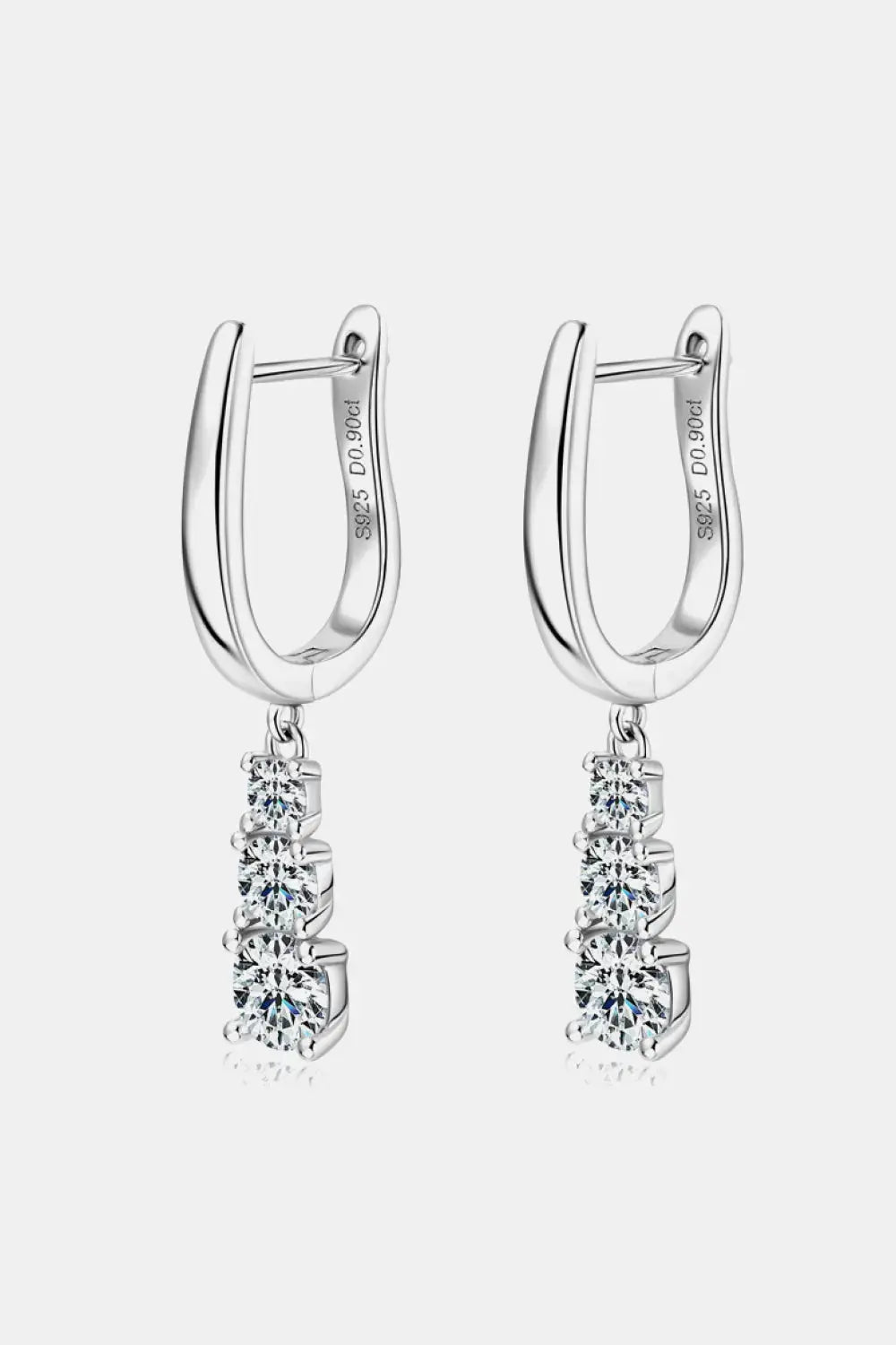Lovcia 1.8 Carat Moissanite 925 Sterling Silver Drop Earrings-Earrings-Silver-One Size-Silver