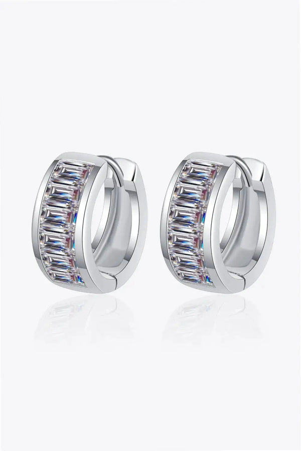 LOVCIA 1.8 Carat Moissanite 925 Sterling Silver Huggie Earrings