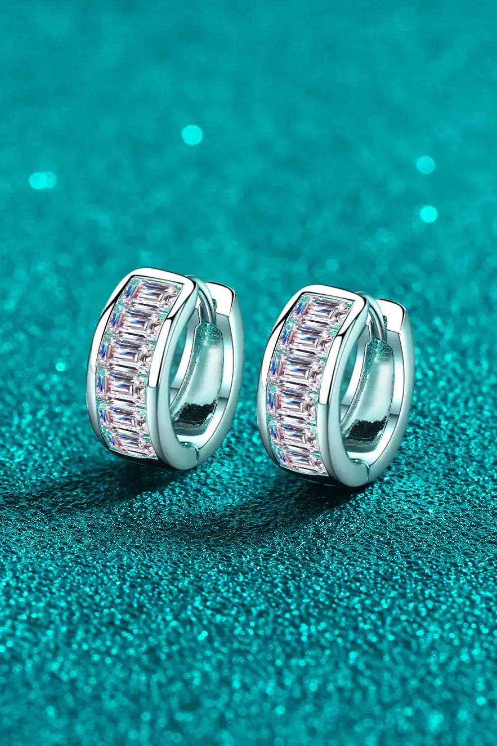 Lovcia 1.8 Carat Moissanite 925 Sterling Silver Huggie Earrings-Earrings-Silver-One Size-Silver