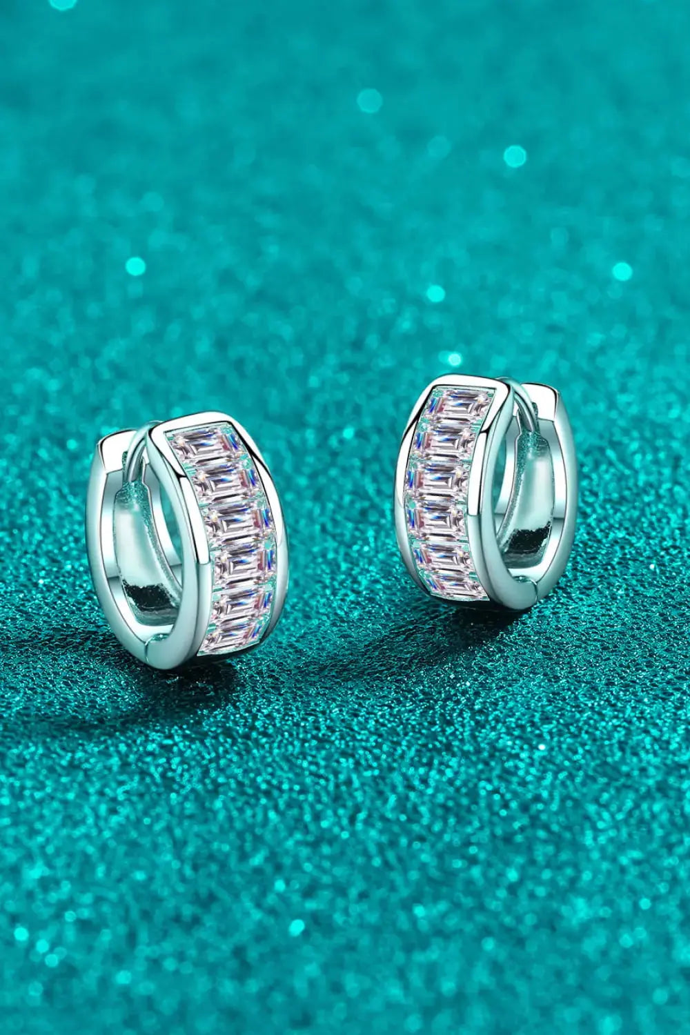 Lovcia 1.8 Carat Moissanite 925 Sterling Silver Huggie Earrings-Earrings-Silver-One Size-Silver