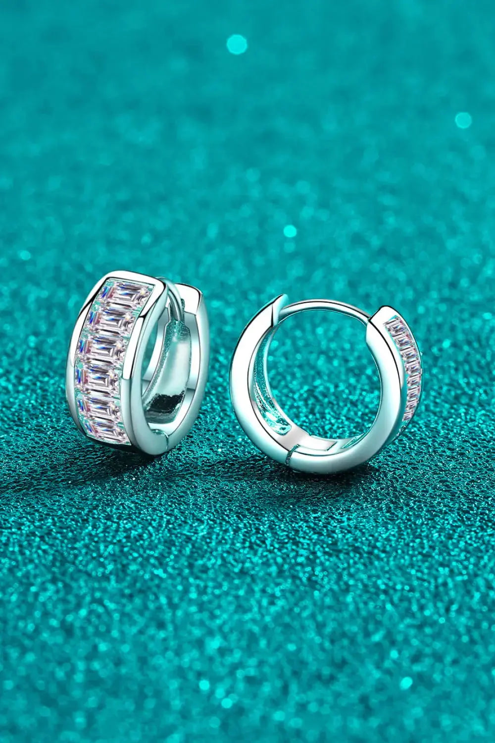 Lovcia 1.8 Carat Moissanite 925 Sterling Silver Huggie Earrings-Earrings-Silver-One Size-Silver