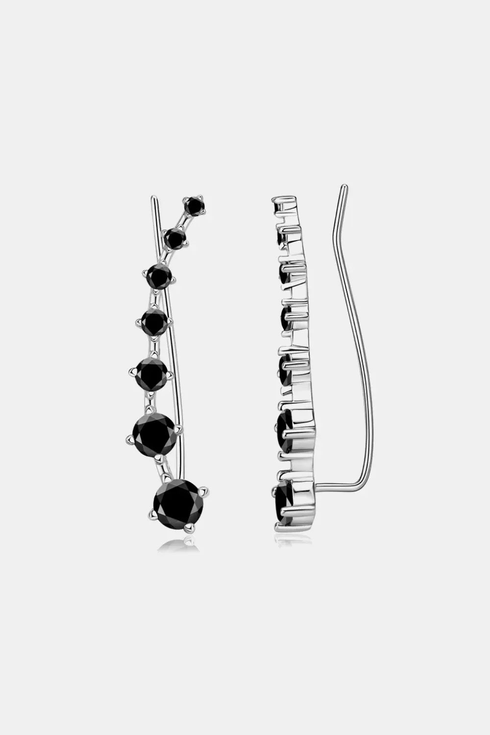 Lovcia 1.9 Carat Moissanite 925 Sterling Silver Earrings-Earrings-Black-One Size-Black
