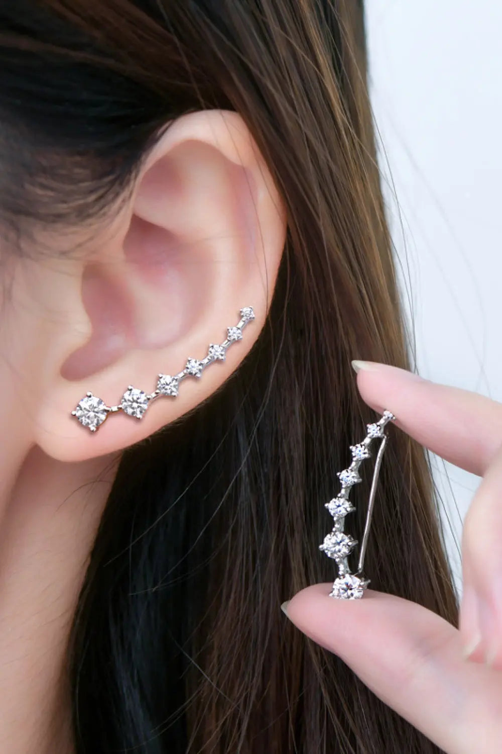 Lovcia 1.9 Carat Moissanite 925 Sterling Silver Earrings-Earrings-Silver-One Size-Silver