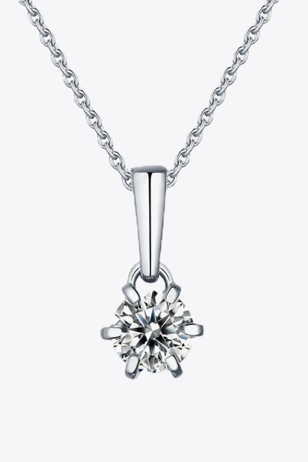Lovcia 2 Carat 6-Prong Moissanite Pendant Necklace-Necklaces-Silver-One Size-Silver