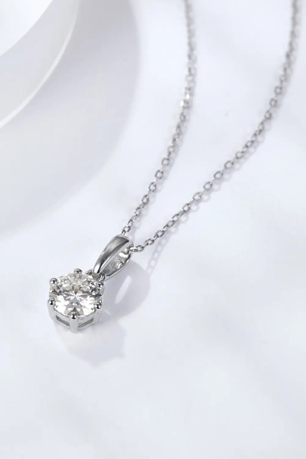 Lovcia 2 Carat 6-Prong Moissanite Pendant Necklace-Necklaces-Silver-One Size-Silver