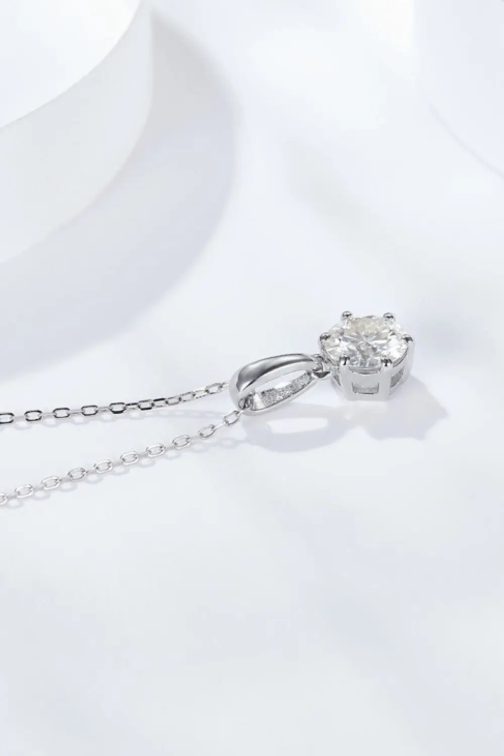 Lovcia 2 Carat 6-Prong Moissanite Pendant Necklace-Necklaces-Silver-One Size-Silver