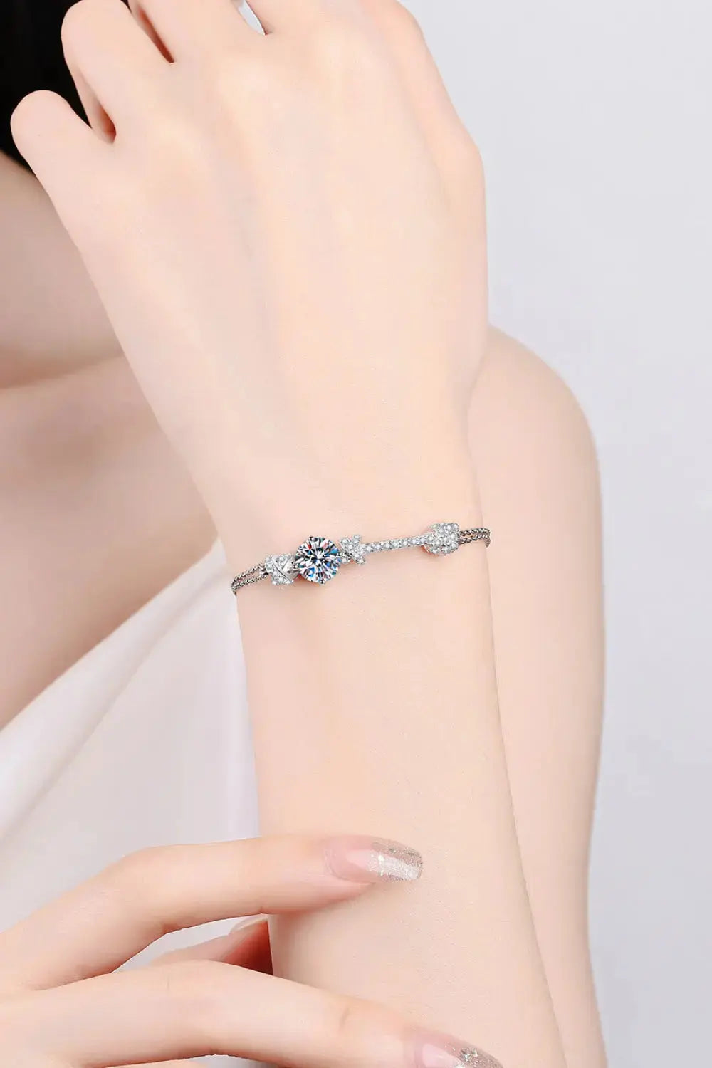 Lovcia 2 Carat Moissanite 925 Sterling Silver Bracelet-Bracelets-Silver-One Size-Silver