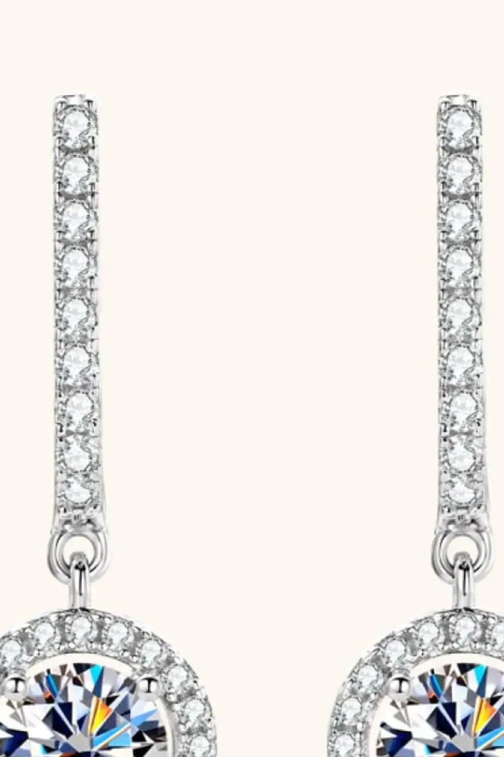 Lovcia 2 Carat Moissanite 925 Sterling Silver Drop Earrings-Earrings-Gold-One Size-Gold