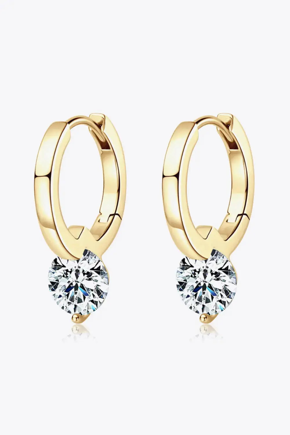 Lovcia 2 Carat Moissanite 925 Sterling Silver Drop Earrings-Earrings-Gold-One Size-Gold