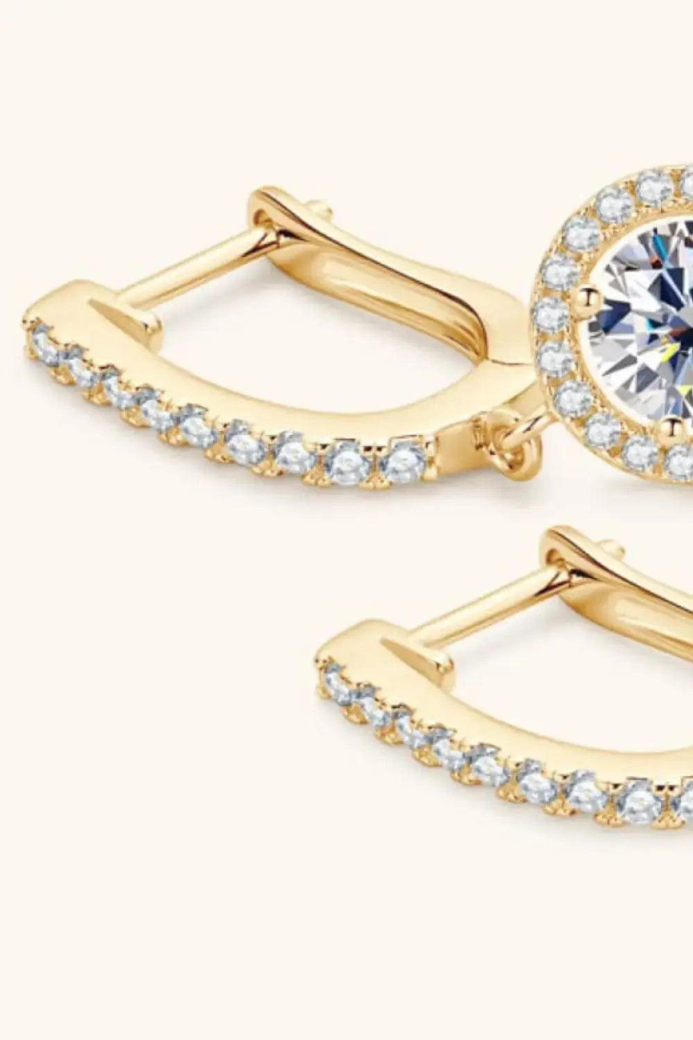 Lovcia 2 Carat Moissanite 925 Sterling Silver Drop Earrings-Earrings-Gold-One Size-Gold
