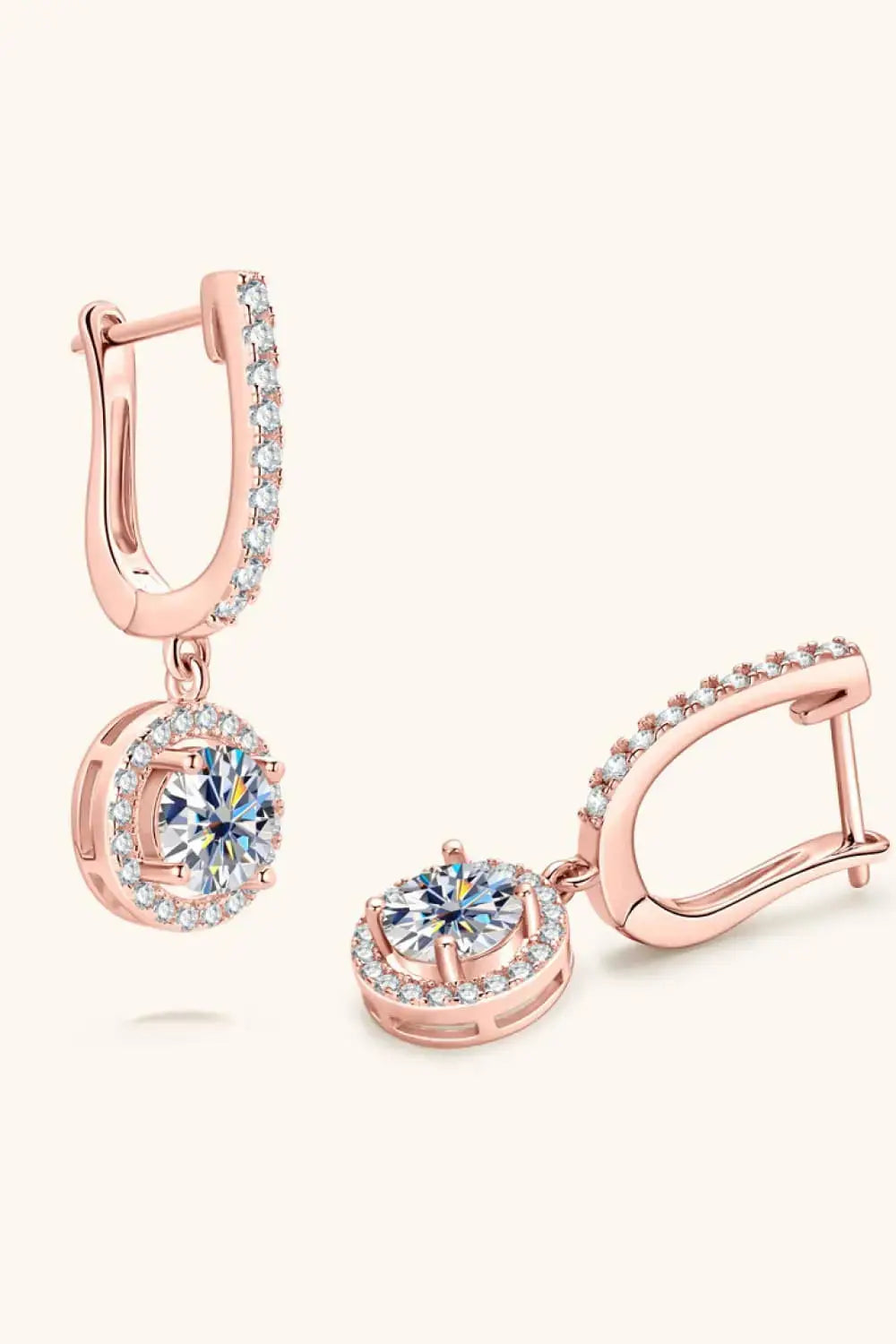 Lovcia 2 Carat Moissanite 925 Sterling Silver Drop Earrings-Earrings-Rose Gold-One Size-Rose Gold