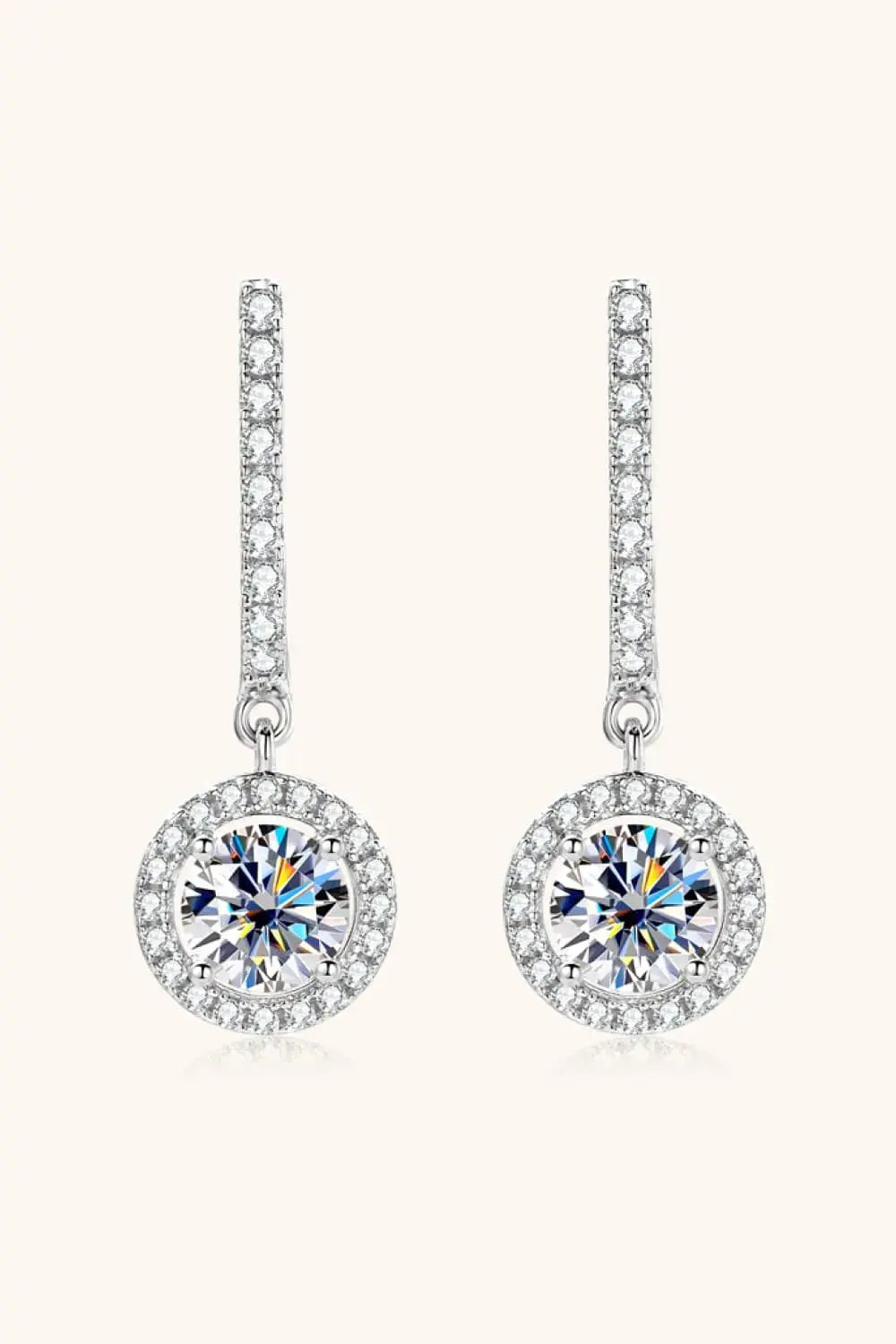 Lovcia 2 Carat Moissanite 925 Sterling Silver Drop Earrings-Earrings-Silver-One Size-Silver