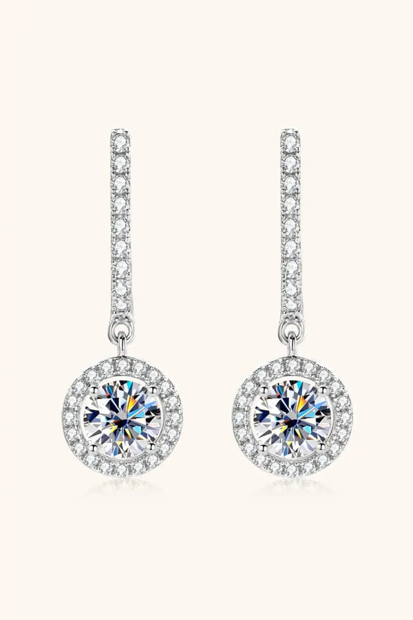 Lovcia 2 Carat Moissanite 925 Sterling Silver Drop Earrings-Earrings-Silver-One Size-Silver