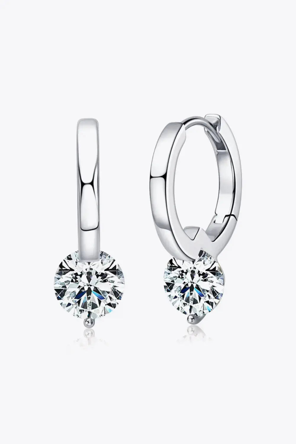 Lovcia 2 Carat Moissanite 925 Sterling Silver Drop Earrings-Earrings-Silver-One Size-Silver