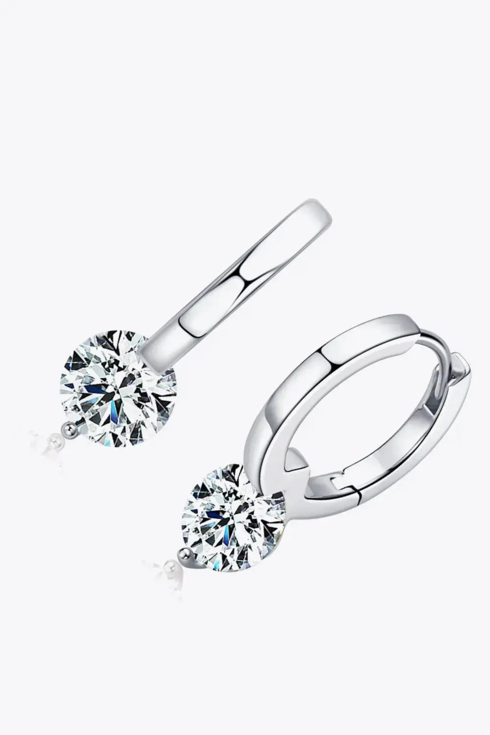 Lovcia 2 Carat Moissanite 925 Sterling Silver Drop Earrings-Earrings-Silver-One Size-Silver