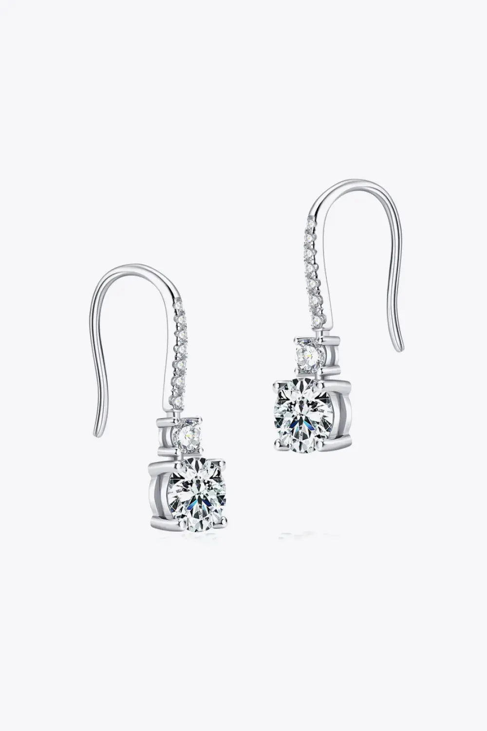 Lovcia 2 Carat Moissanite 925 Sterling Silver Drop Earrings-Earrings-Silver-One Size-Silver
