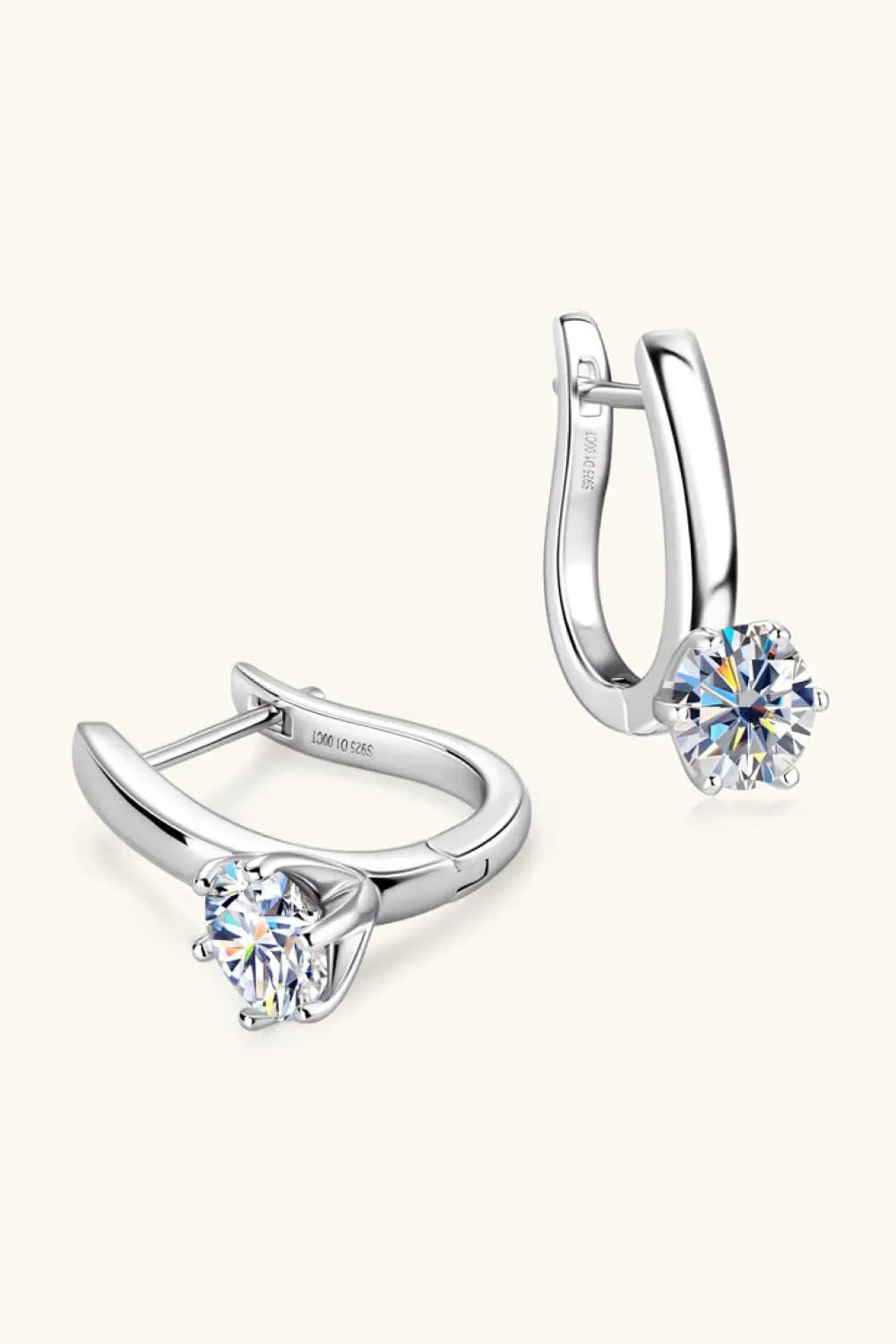 Lovcia 2 Carat Moissanite 925 Sterling Silver Earrings-Earrings-Gold-One Size-Gold