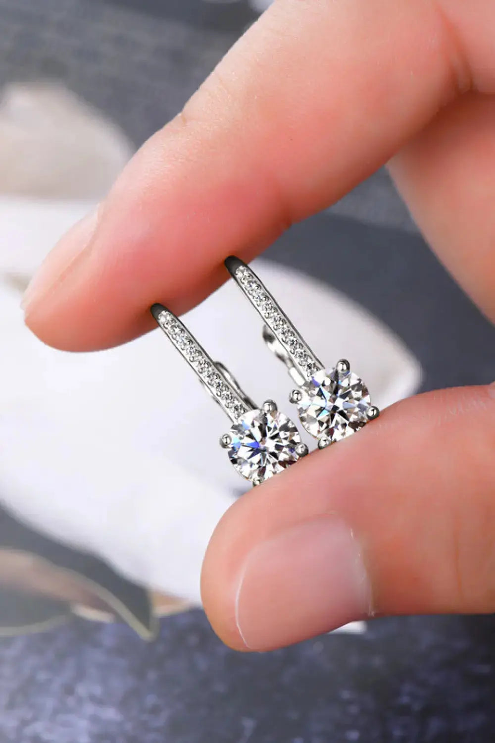 Lovcia 2 Carat Moissanite 925 Sterling Silver Earrings-Earrings-Gold-One Size-Gold