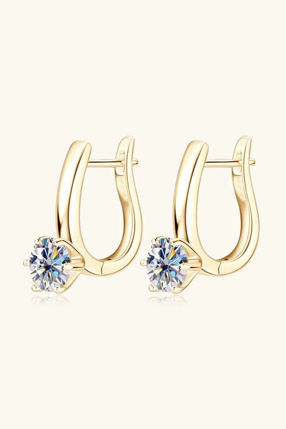 Lovcia 2 Carat Moissanite 925 Sterling Silver Earrings-Earrings-Gold-One Size-Gold