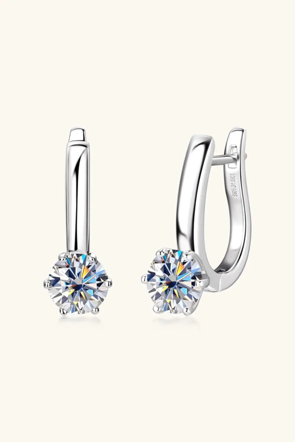 Lovcia 2 Carat Moissanite 925 Sterling Silver Earrings-Earrings-Silver-One Size-Silver