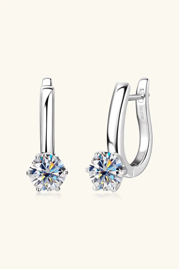 Lovcia 2 Carat Moissanite 925 Sterling Silver Earrings-Earrings-Silver-One Size-Silver