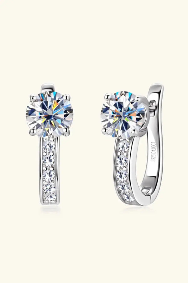 Lovcia 2 Carat Moissanite 925 Sterling Silver Earrings-Earrings-Silver-One Size-Silver