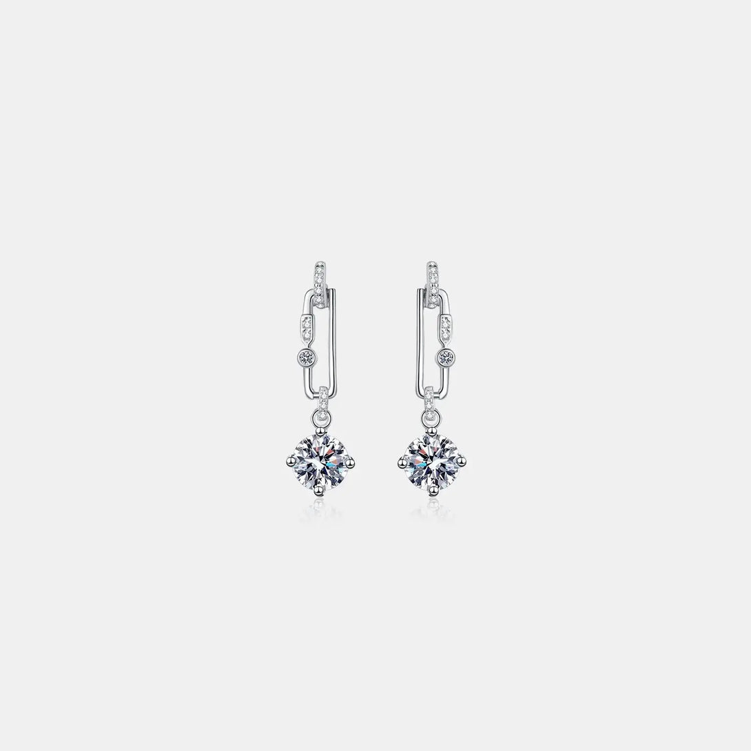 Lovcia 2 Carat Moissanite 925 Sterling Silver Earrings-Earrings-Silver-One Size-Silver
